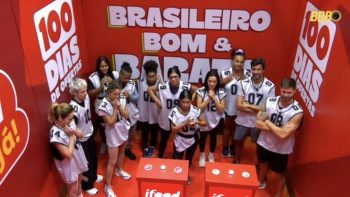 Participantes do BBB 26 em ação durante a primeira etapa classificatória da 10ª Prova do Líder.