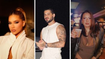 Montagem com Ana Castela, Zé Felipe e Virginia Fonseca ilustrando polêmica de unfollow entre celebridades.