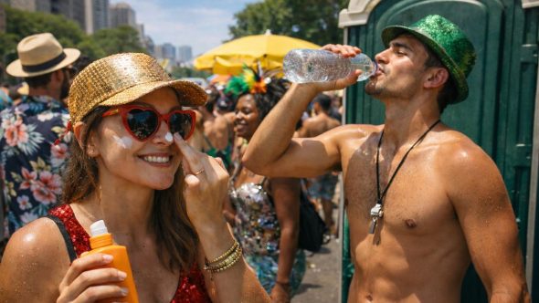 Vai pular Carnaval? Especialistas alertam para cuidados com saúde e prevenção. Foto: Gerada por IA