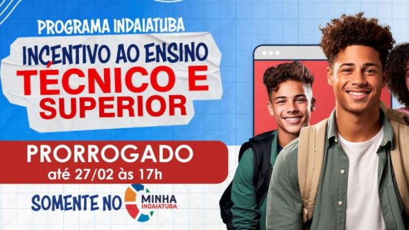 Indaiatuba prorroga inscrições do incentivo ao ensino técnico e superior