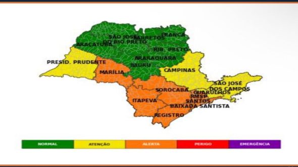 Mapa estado de alerta SP