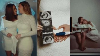 Mari Fernandez sorridente celebrando anúncio da primeira gravidez com sua esposa e influenciadora.