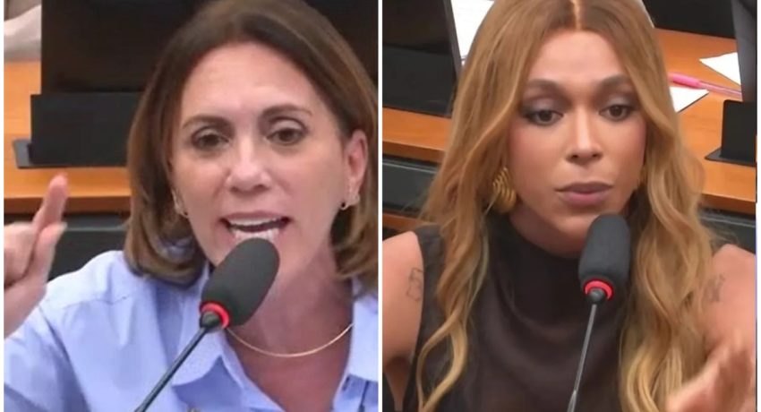 Debate entre deputadas Rosana Valle e Erika Hilton sobre a Lei Maria da Penha na Câmara dos Deputados.