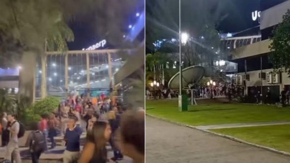 Campus de universidade em Guarujá evacuado após forte cheiro no litoral de São Paulo.